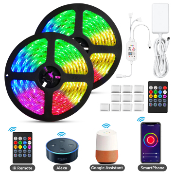 5050 RGB LED Strip Kit - 5M & 10M, 18L Non-Waterproof Flex Strips for Living Room IR Control