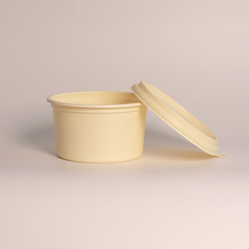 Cornstarch Material Round Disposable Take-Out Box for Fish Soup