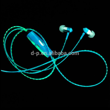 hot new trending products silicone wired earbuds glowing LED earphone in ear handfree headphone