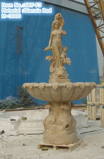 SKY-F3 wanxia red high quality stone garden fountain
