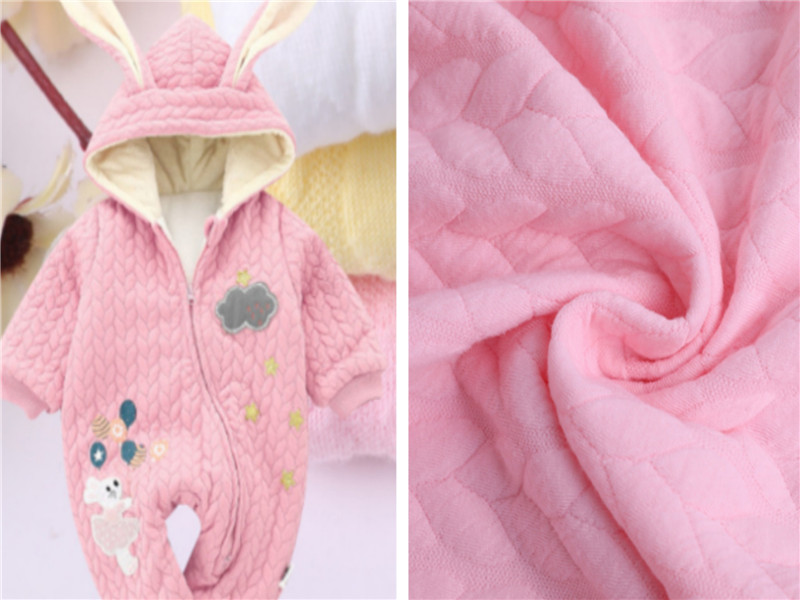 Skin-friendly Pink Air Layer Baby Jacquard Clothing Fabrics (3)