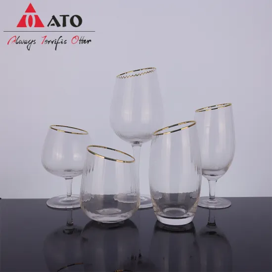 Bulk glassware gold rim crystal glass wholesale glass