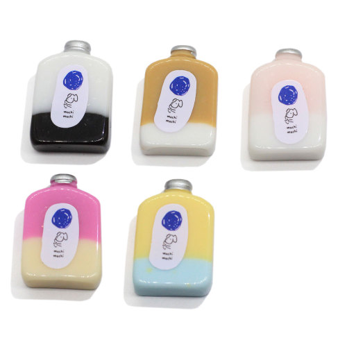 Colorful Drink Bottle Resin Charms Artificial Milk Bottle Cabochon Beads Dollhouse Toys DIY Home Decoration Scrapbook Making