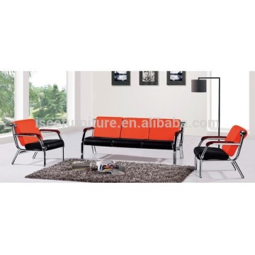Orange leather office sofa IG202