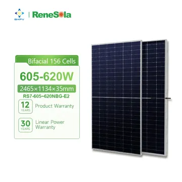 Renesola High-Power Shingled Solar Panels: 605W, 610W, 615W, and 620W Half Cell Solar Systems - Ideal for Off-Grid and Bifacial PV Applications