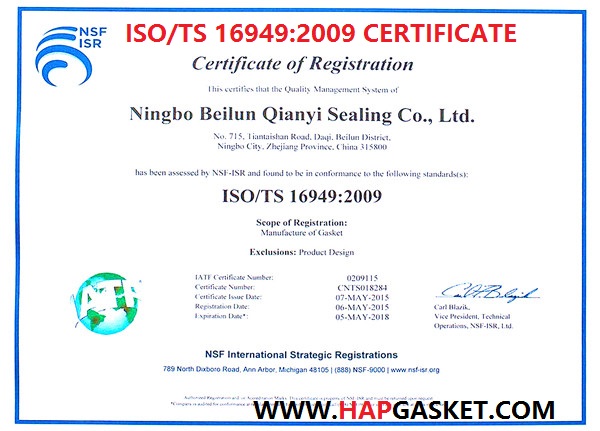 Iso Ts 16949 Certificate