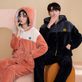 coral fleece couple pajamas