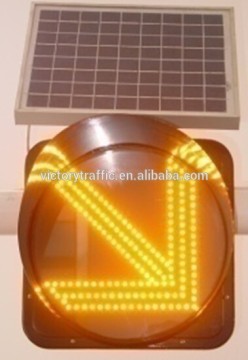 Solar power LED traffic warning light, Solar LED yellow flashing light