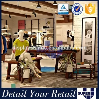 Best design famous brand shop fitting women garment names clothing stores