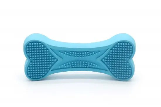 Dog Dental Chew Toy - Natural Rubber Bone for Teeth Cleaning