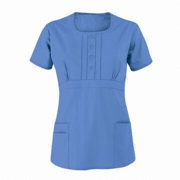 Fashionable Scrub Top for Nurse or Spa Uniform, in Various Colors and Sizes, Customized Logo