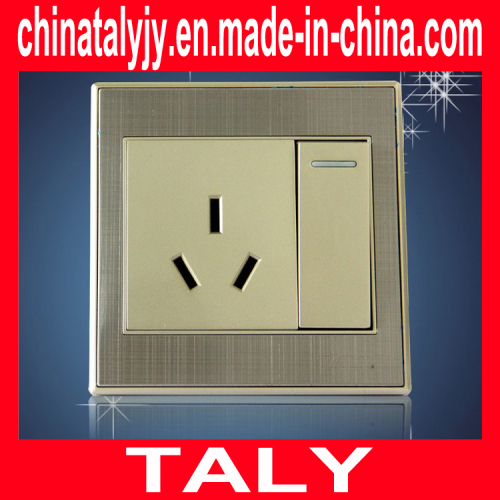 1 Gang 2 Way Switch with 3 Hole Socket (wiredrawing panel)