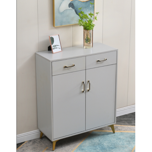 Morden two door and two drawer shoe cabinet with solid wood legs