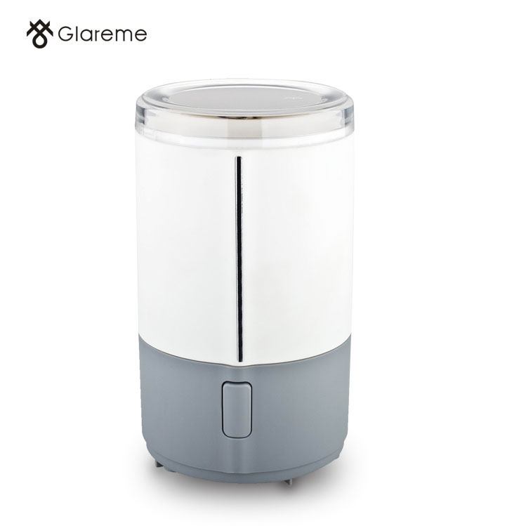 White compact electric coffee grinder household