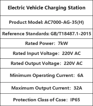 7kW Electric Car Wallbox AC EV Charging Station