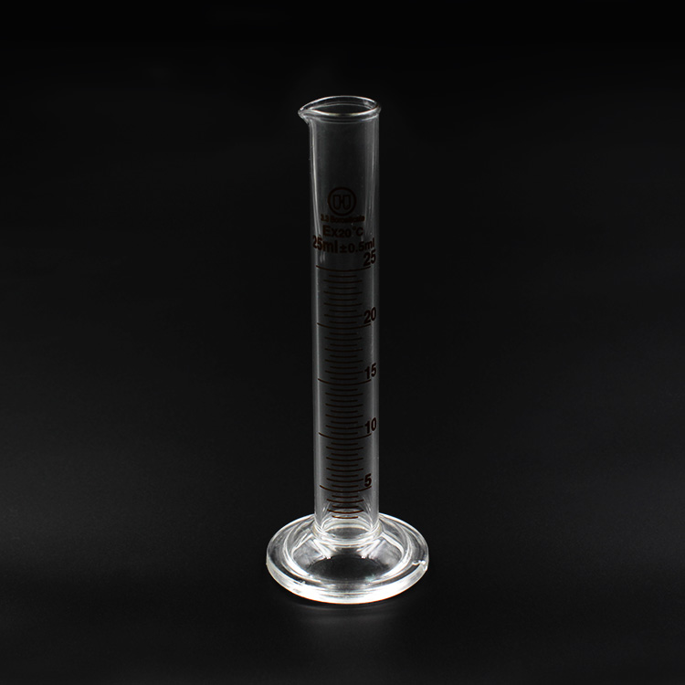 Cilindro de medición de graduación de vidrio de 25 ml