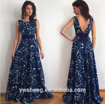 2016 latest new selling printed halter sleeveless formal long dress