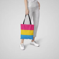 Pride Rainbow Flag Canvas Tote Bag With Zipper