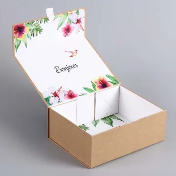 Recycled Brown Kraft Cardboard Magnetic Folding Gift Box