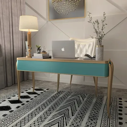 Vantervi High-End Golden Base Luxury Home Office Future Computer Desk