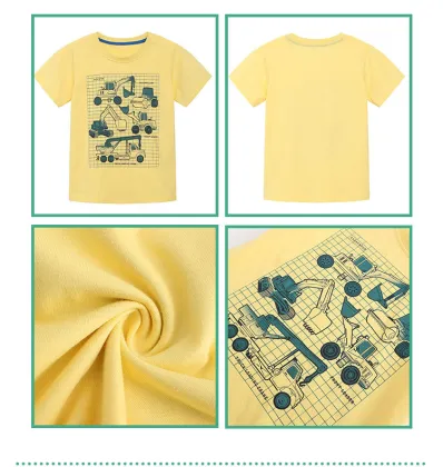 Summer Boys' Cotton T-Shirts with Trendy Cartoon Graphics