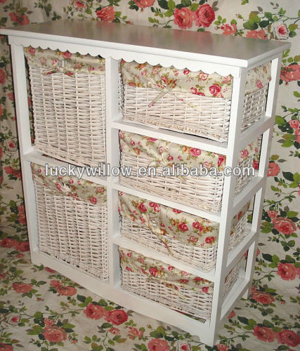 wholesale rattan wicker furniture with wicker basket drawer
