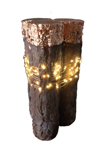 Indoor decor wood craft sparkling artificial tree trunk