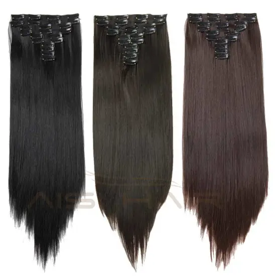 Low Moq synthetic easy clips hair extensions