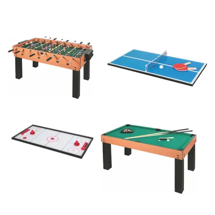 Wholesale 4-in-1 Table Game Package: Football, Soccer, Billiard, Pingpong & Air Hockey Tables