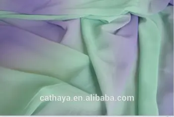 100%pure silk fabric and dyed chiffon fabric ombre fabric