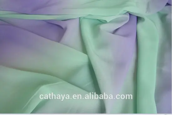 100%pure silk fabric and dyed chiffon fabric ombre fabric