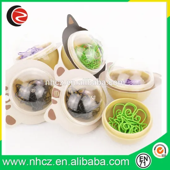 shape paper clips in round ball box