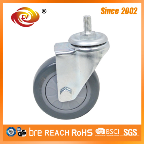 4 Inch Grey PU Single Bolt Hole Industrial Caster Wheel