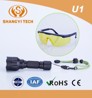 Ultraviolet led torch,UV Led Flashlight Torch, UV Torch Led Flashlight With Goggles