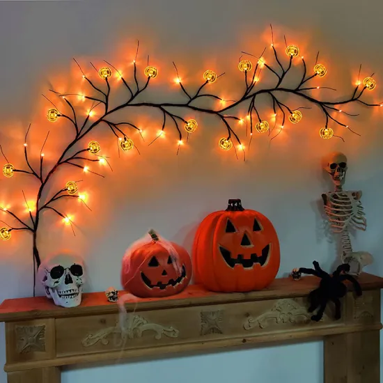 Battery Operated Halloween Branches Garland String Lights for Christmas Indoor/Outdoor