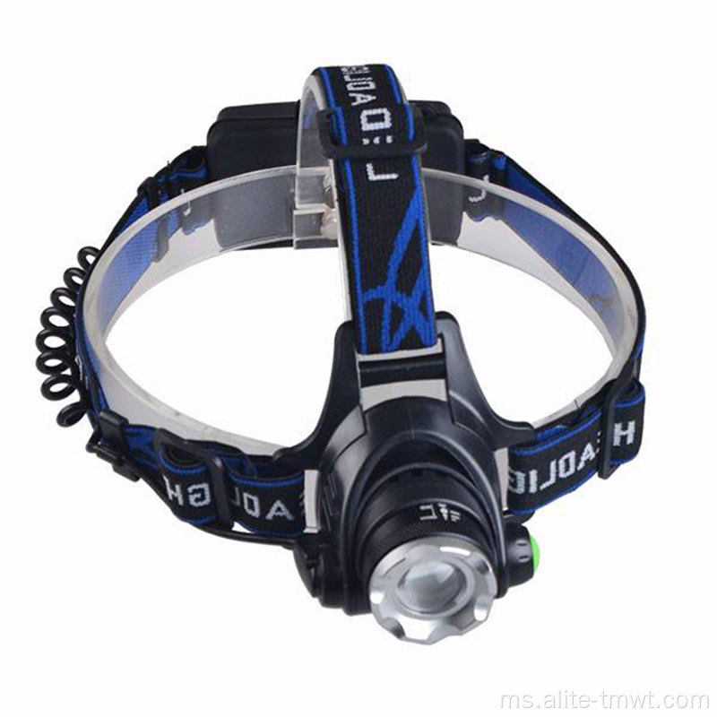 USB boleh dicas semula LED Zoom Headlamp Hiking