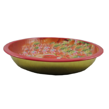 recycled high quality custom round metal tin tray
