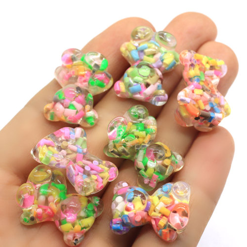 Μικτό Χρώμα Glitter Bowknot Cute Resin Αξεσουάρ μαλλιών Κορίτσια στολίδια κρεβατοκάμαρας Τηλέφωνο Shell Διακοσμητικά χάντρες