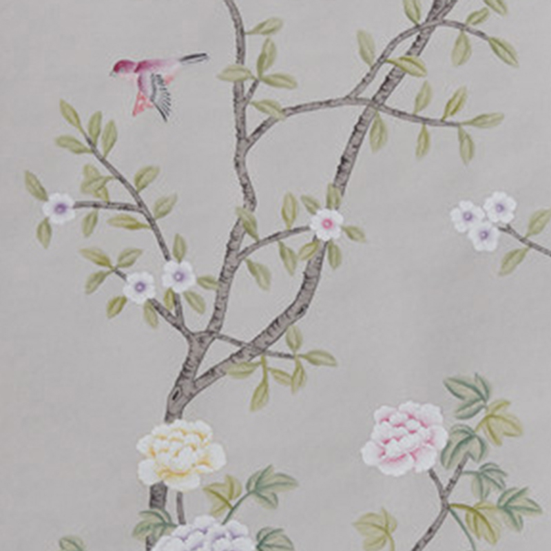 avender hand-painted wallpaper Flower and bird