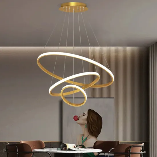 Modern LED Chandelier: Factory Delivery Simple 3 Rings Lighting