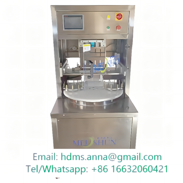 Ultrasonic frozen mousse cake cutting machine with paper inserts