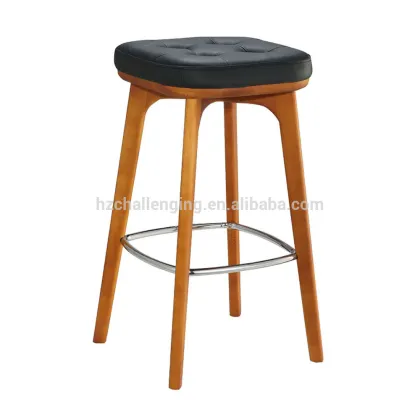 BS008A Leather wood bar stool