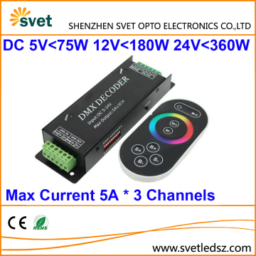 2.4G Wireless Led Strip DMX Decoder RGB Controller RF Touch Remote DC 5V