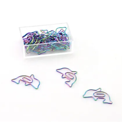 Iridescent Dolphin Paper Clips