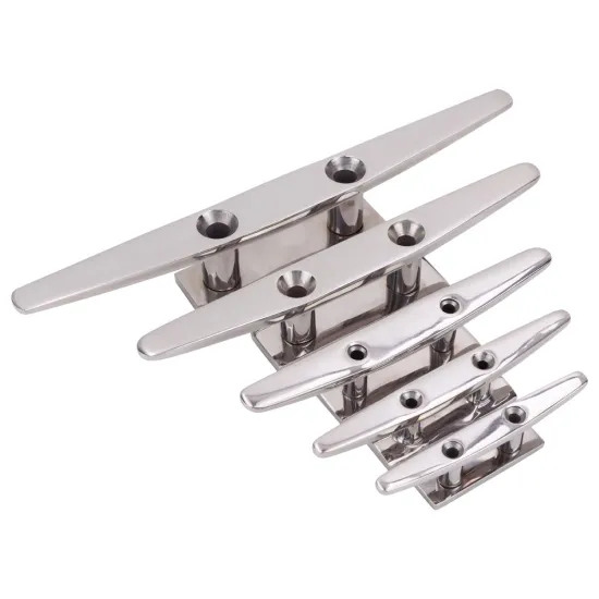 Stainless Steel AISI 316 Boat Cleat with Marine Hollow Base, Mirror Polished
