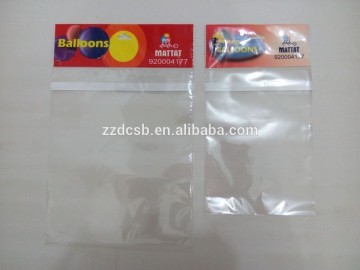 Custom Printed Header Card Bopp Bag With Self Adhesive Flap For Balloons
