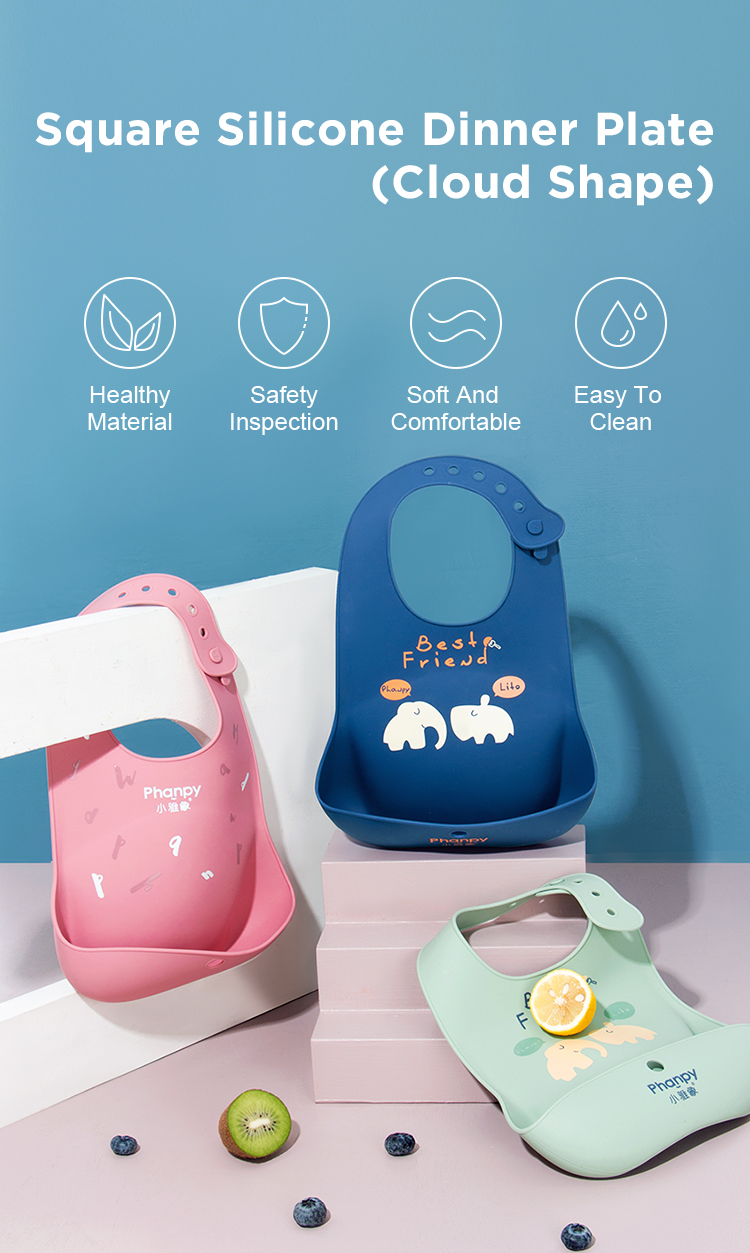 PH760650 Top 2021 Product Wholesale Baby Silicon Bib Pack Waterproof Silicone Kids Bibs With Catcher Easily Clean