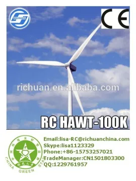 Richuan Horizontal wind turbine generator system 100kw wind free energy