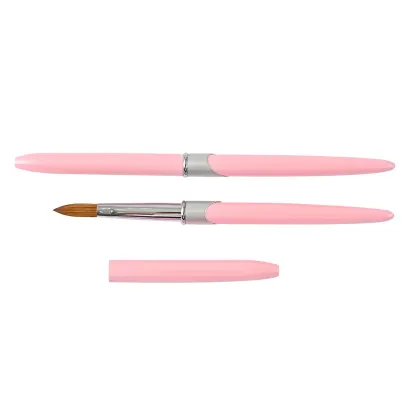 Qianya High Quality Pink Crimped Acrylic Nail Paint Brush