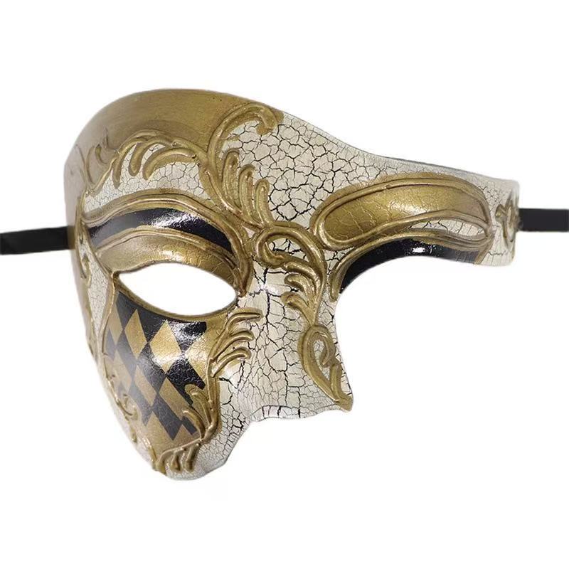 Crackle Harlequin Venetian Phantom Mask